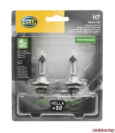 HELLA H7P50TB Performance Series Halogen Light Bulb - H7P50TB