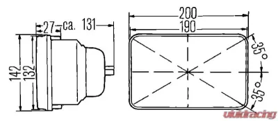 Hella Halogen Conversion Headlamp 190X132mm HB2 12V (SAE approved) - 003427291