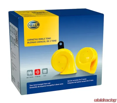 Hella HORN KIT BX YELLOW TRUMPET 12V UNIV - 012010821