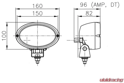 Hella Oval 100 Halogen Double Beam Work Lamp (CR) - H15161021