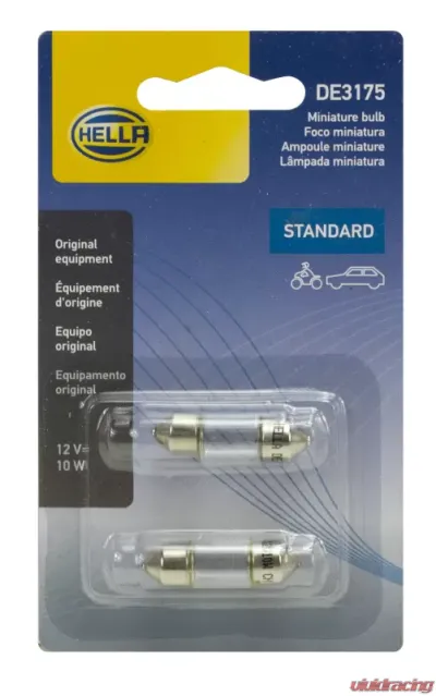 HELLA DE3175TB Standard Series Incandescent Miniature Light Bulb - DE3175TB