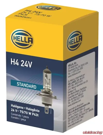 HELLA H4 24V Standard Series Halogen Light Bulb - H4 24V