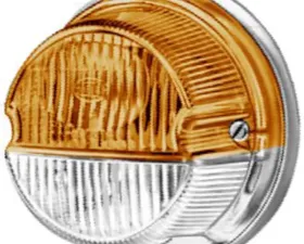 Hella 1259 Amber/White Turn/Side Marker Lamp with Chrome Base