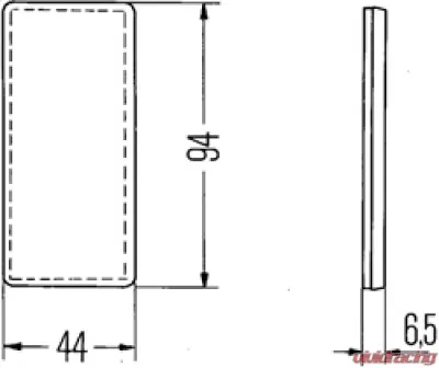 Hella 3326 Red Rectangular Reflex Reflector with Adhesive - 003326931