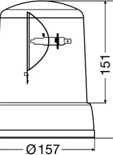 Hella KL 7000 Amber Rotating Beacon Fixed                                     - 008061101 - Image 3