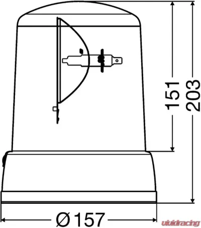 Hella KL 7000 Amber Rotating Beacon Fixed - 008061101