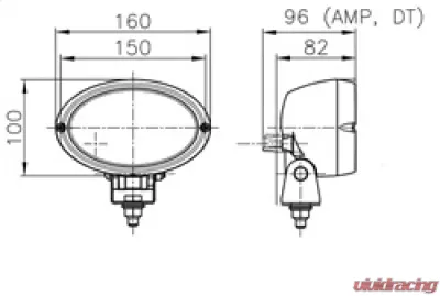 Hella Oval 100 Halogen Double Beam Work Lamp (LR) - H15161037
