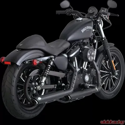 Vance & Hines Twin Slash 3" PCX Slip-On Exhaust Black Harley Davidson Sportster 2014-2022 - 46361