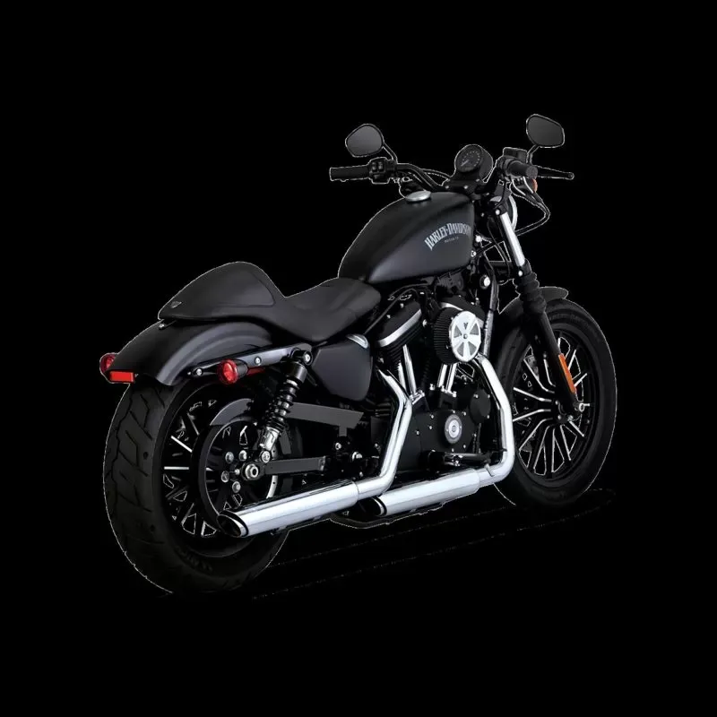 Vance & Hines Twin Slash 3" PCX Slip-On Exhaust Chrome Harley Davidson Sportster 2014-2022 - 16361