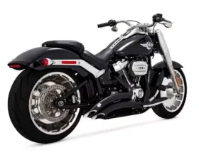 Vance & Hines Big Radius 2 Into 2 Black PCX Full System Exhaust Harley Davidson Softail Fat Boy | Breakout 2018-2023