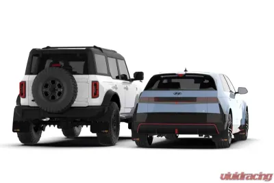 Rally Armor 21-24 Ford Bronco RB-PL Running Board-Plastic Rear Bumper BCE Logo - MF85-RB-PL-BCE24-BLK