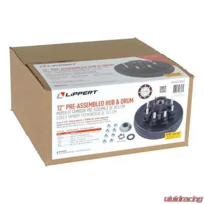 CURT Complete Pre-Greased Hub Assembly with Lug Nuts - 7,000-lb. Axles, 9/16" Stud - 2024013261