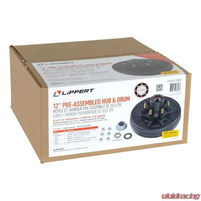 CURT Complete Pre-Greased Hub Assembly with Lug Nuts - 6,000-lb. Axles, 1/2" Stud - 2024013262