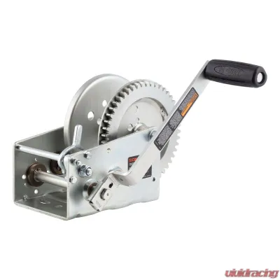 CURT Hand-Crank 2-Speed Winch, 3,200 lbs, 17.5:1 Low Gear Ratio, 9.6" Handle - 29532