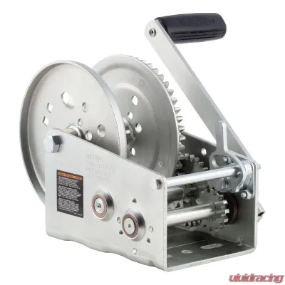 CURT Hand-Crank 2-Speed Winch, 3,200 lbs, 17.5:1 Low Gear Ratio, 9.6" Handle - 29532