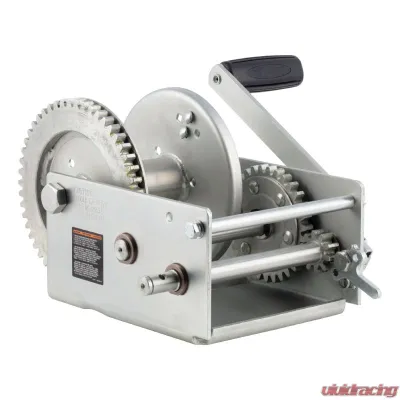 CURT Hand-Crank 2-Speed Winch, 3,800 lbs, 15.8:1 Low Gear Ratio, 9.6" Handle - 29538