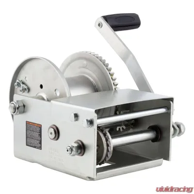 CURT Hand-Crank Brake Winch, 2,500 lbs, 15.8:1 Gear Ratio, 10.6" Handle - 29625