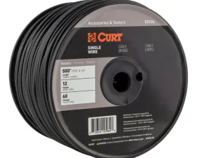 CURT Automotive Primary Wire, Black 500' Spool