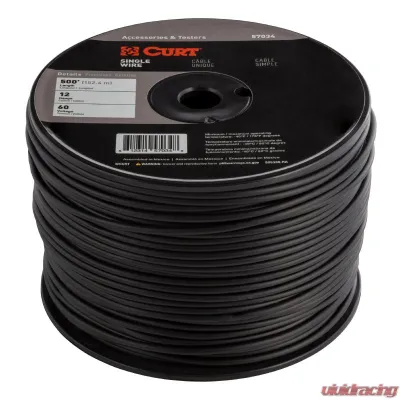 CURT Automotive Primary Wire, Black 500' Spool - 57034
