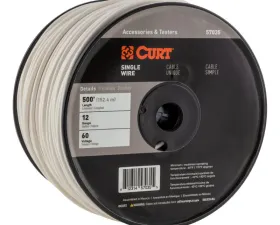 CURT Automotive Primary Wire, White 500' Spool
