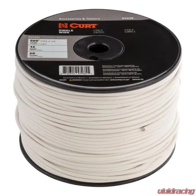 CURT Automotive Primary Wire, White 500' Spool - 57035