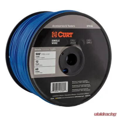 CURT Automotive Primary Wire, Blue 500' Spool - 57036