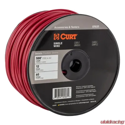 CURT Automotive Primary Wire, Red 500' Spool - 57037