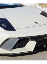 Auto Veloce CFRP Front Bumper CF w/ Lip Spoiler CF Lamborghini Murcielago 2001-2010                                     - AVL-FBL-CFCF-SVRM - Image 4