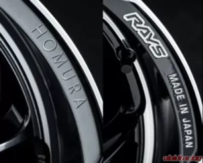 Homura 2x5RA Wheel 19x8.5 5x114.3 45mm Glossy Black/Rim DMC - WH5RA245EBAJ