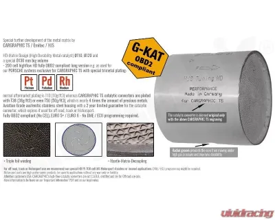 Cargraphic Sport Catalytic Converter Set "X" SS304L Porsche 997.1 Carrera 2/4 3.6L | 2S/4S 3.8L 2005-2008 - CARP97KATXOBD2C