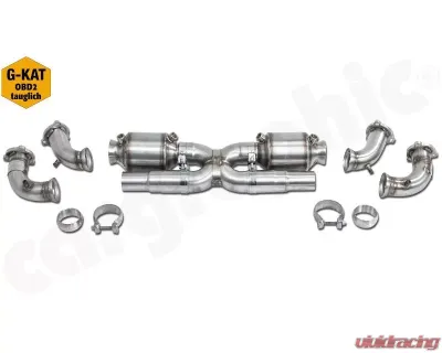 Cargraphic Sport Catalytic Converter Set "X" SS304L Porsche 997.1 Carrera 2/4 3.6L | 2S/4S 3.8L 2005-2008 - CARP97KATXOBD2C