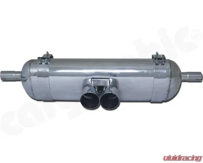 CARGRAPHIC Sport Rear Silencer 89mm Double-End Tailpipe Slash Cut Porsche 986 Boxster 2.5L Sound Version w/TUEV Certificate - CARP86ET35