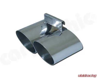 CARGRAPHIC Sport Rear Silencer 89mm Double-End Tailpipe Slash Cut Porsche 986 Boxster 2.5L Sound Version w/TUEV Certificate - CARP86ET35