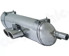 CARGRAPHIC Sport Rear Silencer 88x76mm Double-End Tailpipe Slash Cut Rolled-In Porsche 986 Boxster 2.5L Sound Version w/TUEV Certificate