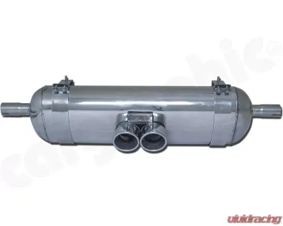 CARGRAPHIC Sport Rear Silencer 88x76mm Double-End Tailpipe Slash Cut Rolled-In Porsche 986 Boxster 2.5L Super Sound Version - CARP86ETSO2