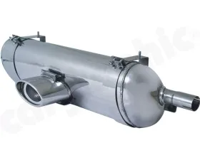 CARGRAPHIC Sport Rear Silencer 150x95mm Tailpipe Oval Slash Cut Rolled-In Porsche 986 Boxster 2.5L Super Sound Version