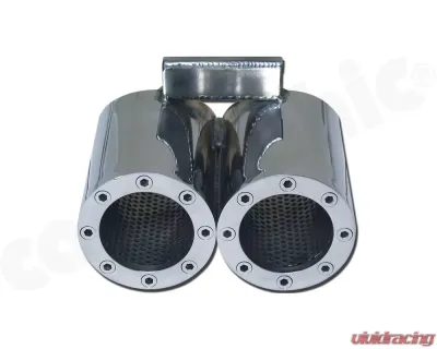 CARGRAPHIC Sport Rear Silencer 89mm "Revolver" Double-End Tailpipe Slash Cut Rolled-In Porsche 986 Boxster 2.5L Super Sound Version - CARP86ETSREV