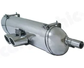 CARGRAPHIC Sport Rear Silencer 76mm Double-End Tailpipe Slash Cut Rolled-In Porsche 986 Boxster 2.5L Super Sound Version