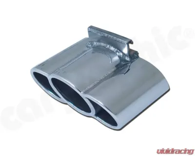 CARGRAPHIC Sport Rear Silencer "TRI-PIPE" Tailpipe Slash Cut Rolled-In Porsche 986 Boxster 2.5L Super Sound Version - CARP86ETSTRIR