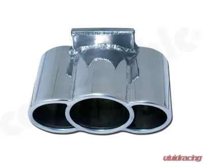 CARGRAPHIC Sport Rear Silencer "TRI-PIPE" Tailpipe Slash Cut Rolled-In Porsche 986 Boxster 2.5L Super Sound Version - CARP86ETSTRIR