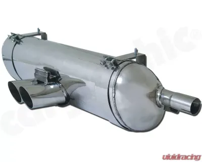 CARGRAPHIC Sport Rear Silencer 76mm Double-End Tailpipe Slash Cut Porsche 986 Boxster 2.5L Super Sound Version - CARP86ETS