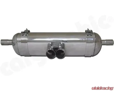 CARGRAPHIC Sport Rear Silencer 76mm Double-End Tailpipe Slash Cut Porsche 986 Boxster 2.5L Super Sound Version - CARP86ETS