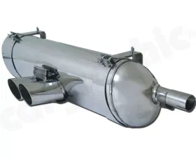 CARGRAPHIC Sport Rear Silencer 76mm Double-End Tailpipe Slash Cut Porsche 986 Boxster 2.5L Sound Version w/TUEV Certificate