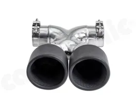 Cargraphic Sport Double-End Tailpipe 100mm | 4 Inch Rolled-In Round Matte Black Porsche 981 Boxster | Cayman | GTS | Spyder | GT4 2013+