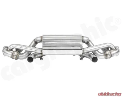 Cargraphic Sport Rear Silencer X-Pipe / RACING with Integrated Valves SS304L Porsche 718 Cayman GT4 | Syper RS 4.0L - CARP82GT4RSETXFLAP