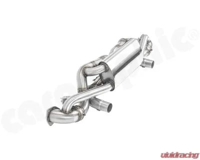 Cargraphic Sport Rear Silencer X-Pipe / RACING with Integrated Valves SS304L Porsche 718 Cayman GT4 | Syper RS 4.0L - CARP82GT4RSETXFLAP