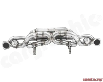 Cargraphic Sport Rear Silencer X-Pipe / RACING with Integrated Valves SS304L Porsche 718 Cayman GT4 | Syper RS 4.0L - CARP82GT4RSETXFLAP