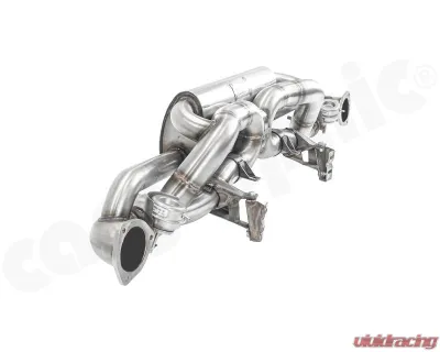 Cargraphic Sport Rear Silencer X-Pipe / RACING with Integrated Valves SS304L Porsche 718 Cayman GT4 | Syper RS 4.0L - CARP82GT4RSETXFLAP