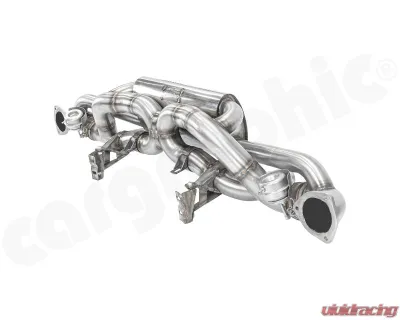 Cargraphic Sport Rear Silencer X-Pipe / RACING with Integrated Valves SS304L Porsche 718 Cayman GT4 | Syper RS 4.0L - CARP82GT4RSETXFLAP