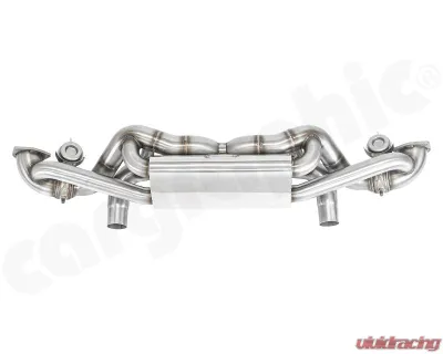 Cargraphic Sport Rear Silencer X-Pipe / RACING with Integrated Valves SS304L Porsche 718 Cayman GT4 | Syper RS 4.0L - CARP82GT4RSETXFLAP